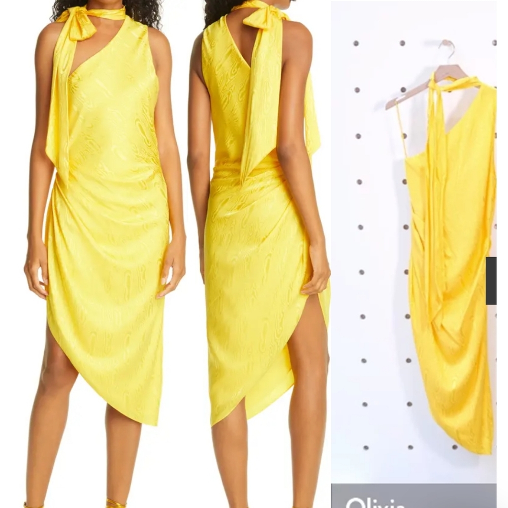 Ronny Kobo Watermark One-shoulder Silk Blend Dress